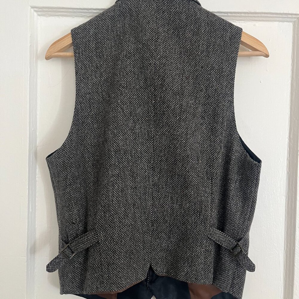 Scotch & Soda Gray Herringbone Wool Vest - Picture 2 of 7